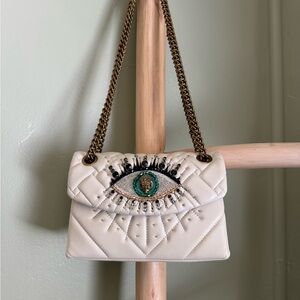Kurt Geiger White Eye Motif Quilted Shoulder Bag
